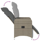 NNEVL Reclining Garden Chairs 2 pcs with Cushions Grey Poly Rattan