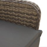 NNEVL Reclining Garden Chairs 2 pcs with Cushions Grey Poly Rattan