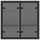 NNEVL Garden Table with Glass Top Black 55x55x37 cm Poly Rattan