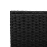 NNEVL Garden Table with Glass Top Black 55x55x37 cm Poly Rattan