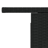 NNEVL Garden Table Black 100x55x73 cm Poly Rattan and Acacia Wood