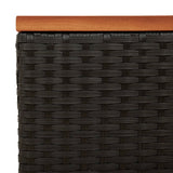 NNEVL Garden Side Tables 2 pcs Black 55x34x37cm Poly Rattan Solid Wood