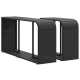 NNEVL Storage Shelves 2 pcs Black Poly Rattan