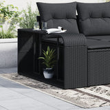 NNEVL Storage Shelves 2 pcs Black Poly Rattan
