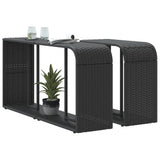 NNEVL Storage Shelves 2 pcs Black Poly Rattan