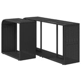 NNEVL Storage Shelves 2 pcs Black Poly Rattan
