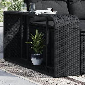 NNEVL Storage Shelves 2 pcs Black Poly Rattan