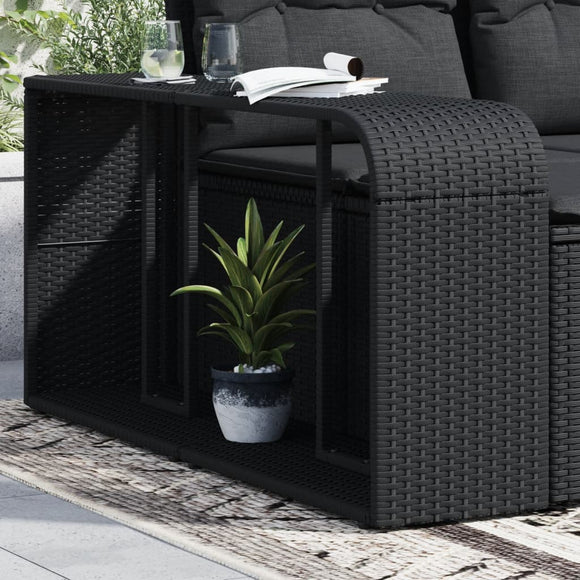NNEVL Storage Shelves 2 pcs Black Poly Rattan