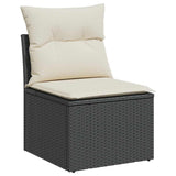 NNEVL Garden Chair Armless with Cushions Black Poly Rattan