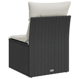 NNEVL Garden Chair Armless with Cushions Black Poly Rattan