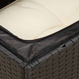 NNEVL Garden Chair Armless with Cushions Black Poly Rattan