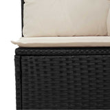 NNEVL Garden Chair Armless with Cushions Black Poly Rattan