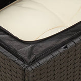 NNEVL Garden Sofa with Cushions 2-Seater Black Poly Rattan