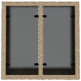 NNEVL Garden Table with Glass Top Beige 55x55x37 cm Poly Rattan