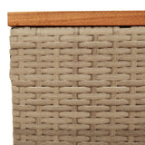NNEVL Garden Table Beige 55x55x37 cm Poly Rattan and Acacia Wood