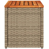 NNEVL Garden Side Tables 2 pcs Beige 55x34x37cm Poly Rattan Solid Wood