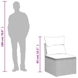 NNEVL Garden Sofa Armless with Cushions Beige Poly Rattan