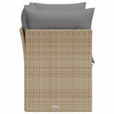 NNEVL Garden Sofa with Cushions 2-Seater Beige Poly Rattan