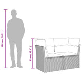NNEVL Garden Sofa with Cushions 2-Seater Beige Poly Rattan