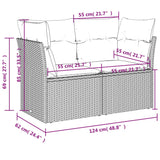 NNEVL Garden Sofa with Cushions 2-Seater Beige Poly Rattan