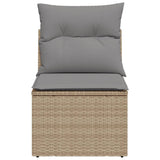NNEVL Garden Chair Armless with Cushions Beige Poly Rattan
