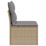 NNEVL Garden Chair Armless with Cushions Beige Poly Rattan