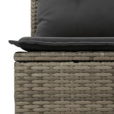 NNEVL Garden Sofa with Cushions 4-Seater Grey Poly Rattan