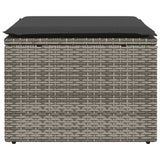NNEVL Garden Stool with Cushion Grey 55x55x37 cm Poly Rattan