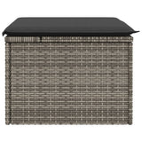 NNEVL Garden Stool with Cushion Grey 55x55x37 cm Poly Rattan