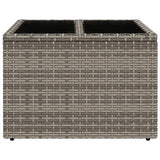NNEVL Garden Table with Glass Top Grey 55x55x37 cm Poly Rattan