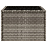 NNEVL Garden Table with Glass Top Grey 55x55x37 cm Poly Rattan