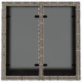 NNEVL Garden Table with Glass Top Grey 55x55x37 cm Poly Rattan