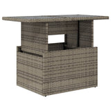 NNEVL Garden Table with Glass Top Grey 100x55x73 cm Poly Rattan