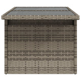 NNEVL Garden Table with Glass Top Grey 100x55x73 cm Poly Rattan