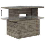 NNEVL Garden Table with Glass Top Grey 100x55x73 cm Poly Rattan