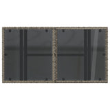 NNEVL Garden Table with Glass Top Grey 100x55x73 cm Poly Rattan