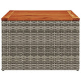 NNEVL Garden Table Grey 55x55x37 cm Poly Rattan and Acacia Wood