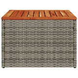 NNEVL Garden Table Grey 55x55x37 cm Poly Rattan and Acacia Wood