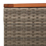 NNEVL Garden Table Grey 55x55x37 cm Poly Rattan and Acacia Wood