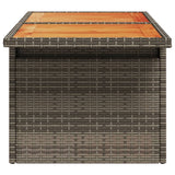 NNEVL Garden Table Grey 100x55x73 cm Poly Rattan and Acacia Wood