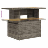 NNEVL Garden Table Grey 100x55x73 cm Poly Rattan and Acacia Wood