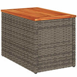 NNEVL Garden Side Tables 2 pcs Grey 55x34x37cm Poly Rattan Solid Wood