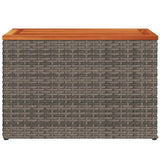 NNEVL Garden Side Tables 2 pcs Grey 55x34x37cm Poly Rattan Solid Wood