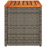 NNEVL Garden Side Tables 2 pcs Grey 55x34x37cm Poly Rattan Solid Wood