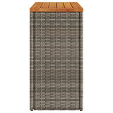 NNEVL Garden Side Table with Wooden Top Grey 58x27.5x55 cm Poly Rattan