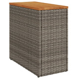 NNEVL Garden Side Table with Wooden Top Grey 58x27.5x55 cm Poly Rattan