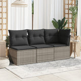 NNEVL Garden Chair Armless with Cushions Grey Poly Rattan