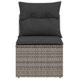 NNEVL Garden Chair Armless with Cushions Grey Poly Rattan