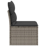 NNEVL Garden Chair Armless with Cushions Grey Poly Rattan