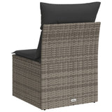 NNEVL Garden Chair Armless with Cushions Grey Poly Rattan